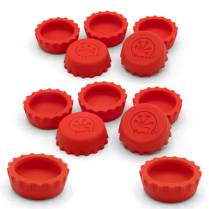 Pangea Silicone Bottle Cap Gecko Feeding Dish - 12 Pack red.