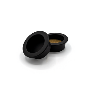 Pangea Large Silicone Gecko Feeding Cups - 2 Pack black with food.