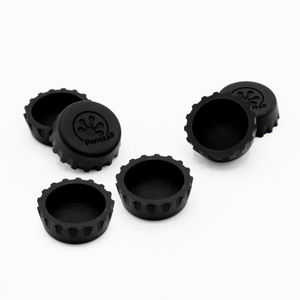 Pangea Silicone Bottle Cap Gecko Feeding Dish  - 6 Pack black.