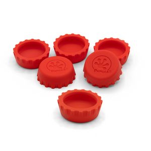 Pangea Silicone Bottle Cap Gecko Feeding Dish - 6 Pack red.