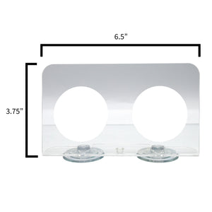 Pangea Acrylic Suction Cup Gecko Feeding Ledge Large - measurments.