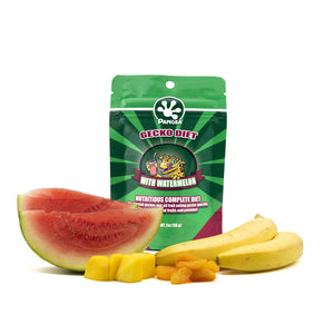 Pangea Gecko Diet With Watermelon a nutritious complete diet for crested geckos and all fruit eating gecko species.