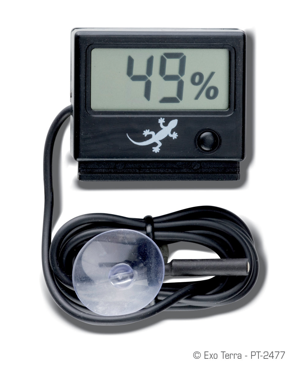 REPTI ZOO Reptile Thermometer Hygrometer, Digital Alarm Thermo-Hygrometer  with Probe & Suction Cup for Reptile Terrarium Aquarium Tank