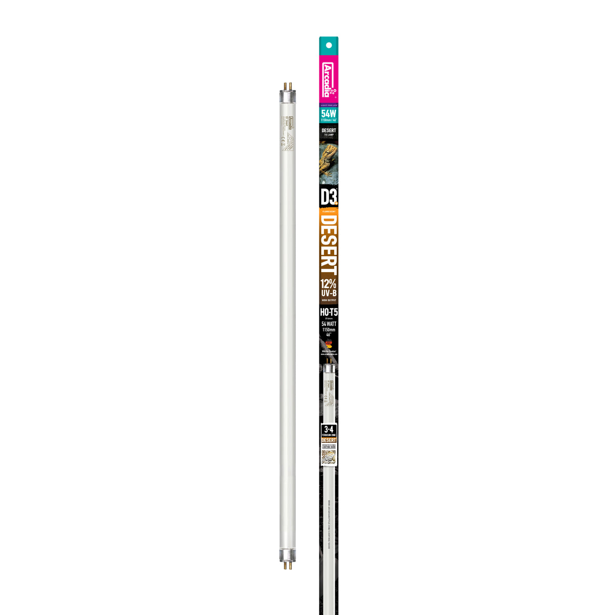 Arcadia 12 UVB T5 HO Reptile Lighting Pangea Reptile Pangea